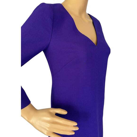2/$30 J. Crew Pure Wool Crepe V-Neck Dress Purple Fresh Violet 97450 Size 00 - Picture 9 of 13